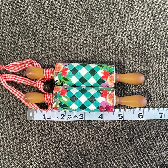 Pioneer women Colorful Floral Checkered Rolling Pins - Picture 6 of 6